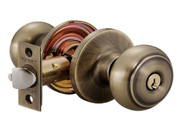 Show details for Ezset Gr.3 Antique Brass Tubular Entrance Knobset EZ100TPEUS5 EZSET-100T-PE-US5