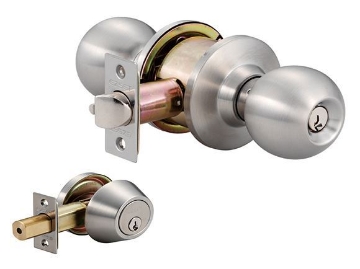 Show details for Ezset Knobset Antique Brass Cylinder Single  Combination Set EZ300CBBAUS32D Picture of Ezset Knobset Antique Brass Cylinder Single  Combination Set EZ300CBBAUS32D