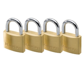 Show details for Master Lock 40MM Hrad Steel Shackle, 4 Pieces Key-Alike Brass Padlock, MSP1902Q Picture of Master Lock 40MM Hrad Steel Shackle, 4 Pieces Key-Alike Brass Padlock, MSP1902Q