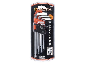 Show details for Tactix 9pcs. Ball End Allen Wrench - English Picture of Tactix 9pcs. Ball End Allen Wrench - English