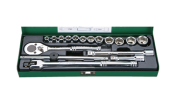 Show details for Hans 3/8" DR. 6 Points 18 Pcs. Socket Wrench Set - Metric Size Picture of Hans 3/8" DR. 6 Points 18 Pcs. Socket Wrench Set - Metric Size