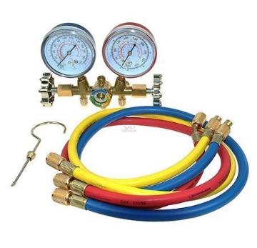 Show details for Asian First Brand CT-536G Brass Manifold Gauge For R-12 With Sight Glass & 36" Hose Picture of Asian First Brand CT-536G Brass Manifold Gauge For R-12 With Sight Glass & 36" Hose