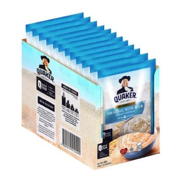 Show details for Quaker Flavored Oatmeal Original with Milk 40g (Pack of 12) Picture of Quaker Flavored Oatmeal Original with Milk 40g (Pack of 12)