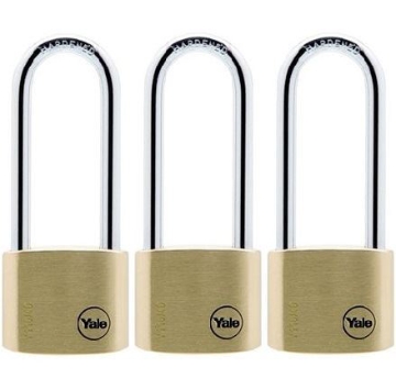 Picture of Yale Classic Series Outdoor Solid Brass Long Shackle Padlock 40mm with Multi-pack - Y110/40/163/3