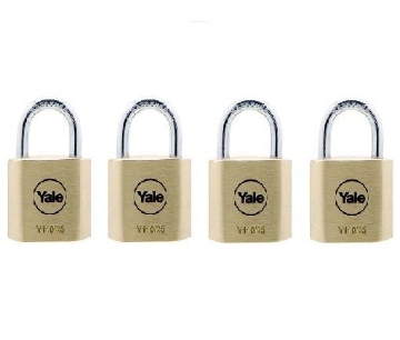 Picture of Yale Classic Series Outdoor Solid Brass Padlock 25mm with Multi-pack - Y110/25/115/4