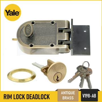 Show details for Yale V198GL,V198AB, Single Rim Lock Deadbolt, YV198AB Picture of Yale V198GL,V198AB, Single Rim Lock Deadbolt, YV198AB