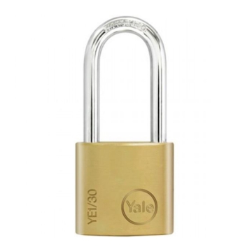 Picture of Yale YE1/30/132/1, Long Shackle Brass Padlock, YE1301321