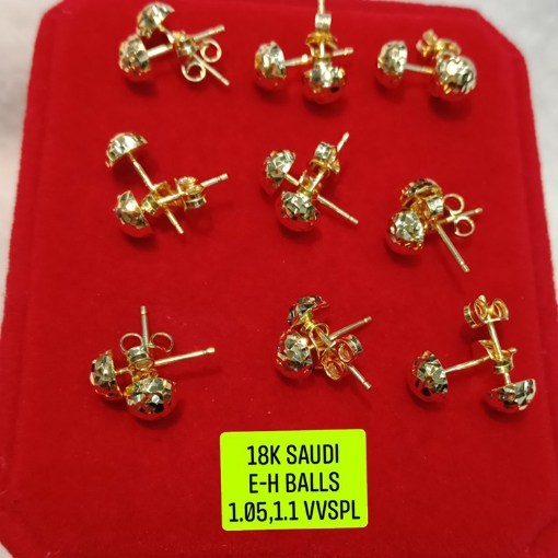 Picture of 18K Saudi Gold Earrings, 1.05g, 1.1g, 2805E105