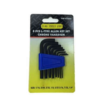 Show details for S-Ks Tools USA Short Arm Allen Wrench Set (Black), HW-6308A Picture of S-Ks Tools USA Short Arm Allen Wrench Set (Black), HW-6308A