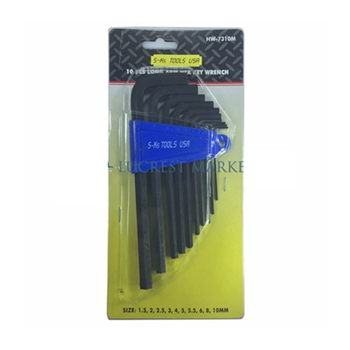 Picture of S-Ks Tools USA Long Arm Allen Wrench Set (Black), HW-7310S