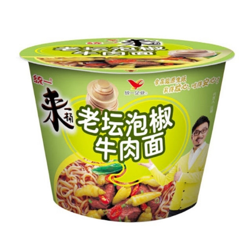 Picture of Tongyi Yi Chili Pickle Flavor Noodles, Instant Bowl Beef Noodle