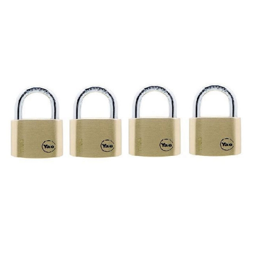 Picture of Yale Padlock Solid Brass 40mm 22mm Shackle 4 pc KA, YLHY110/40/123/4