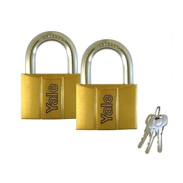 Show details for Yale Padlock Solid Brass 30mm 16mm Shackle 2 pc KA, YLHV14030KAX2 Picture of Yale Padlock Solid Brass 30mm 16mm Shackle 2 pc KA, YLHV14030KAX2