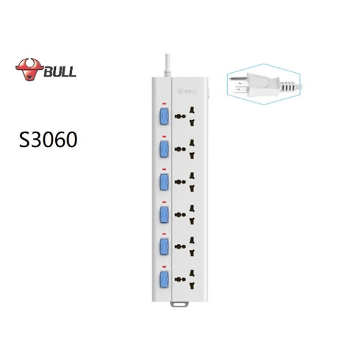 Picture of Bull Extension Board 6 Outlets 6 Switches Overload Protection, S3060