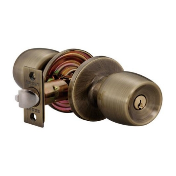 Show details for Ezset Knobset Entrance Devon Antique Brass Grade 3, EZ100TDNUS5 Picture of Ezset Knobset Entrance Devon Antique Brass Grade 3, EZ100TDNUS5