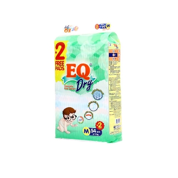 Show details for EQ Diaper Dry Jumbo Pack Medium 54+2's, EQ071 Picture of EQ Diaper Dry Jumbo Pack Medium 54+2's, EQ071