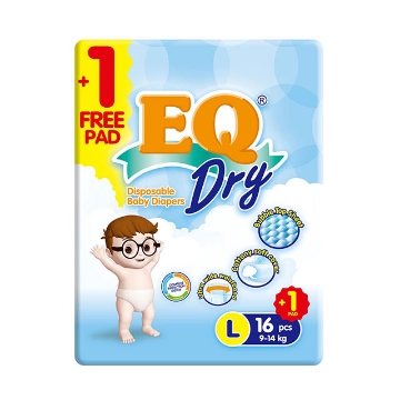Show details for EQ Diaper Dry Large 16+1's, EQ029AY Picture of EQ Diaper Dry Large 16+1's, EQ029AY