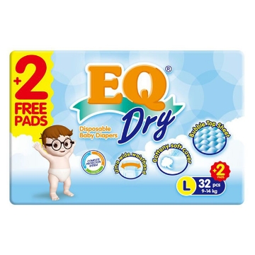 Show details for EQ Diaper Dry Large 32+2's, EQ030AY Picture of EQ Diaper Dry Large 32+2's, EQ030AY