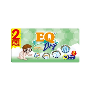 Show details for EQ Diaper Dry Medium 36+2's, EQ028AY Picture of EQ Diaper Dry Medium 36+2's, EQ028AY