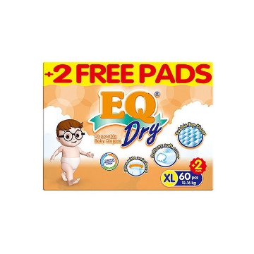Show details for EQ Diaper Dry Xtra Large 60+2's, EQ075 Picture of EQ Diaper Dry Xtra Large 60+2's, EQ075