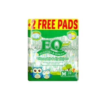 Show details for EQ Diaper Plus Medium 32+2's, EQ010AY Picture of EQ Diaper Plus Medium 32+2's, EQ010AY