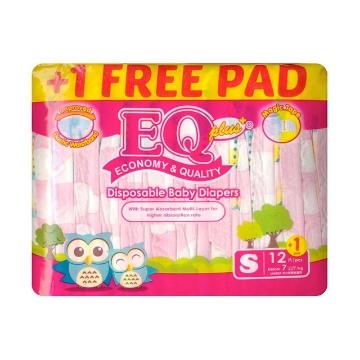 Show details for EQ Diaper Plus Small 12+1's, EQ021A Picture of EQ Diaper Plus Small 12+1's, EQ021A