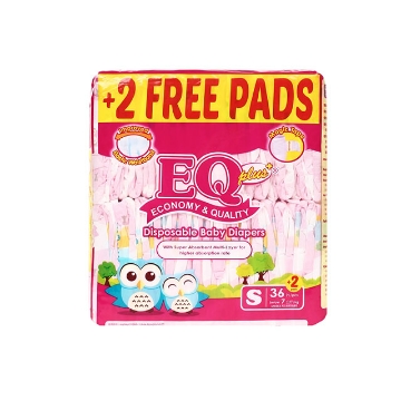 Show details for EQ Diaper Plus Small 36+2's, EQ008AY Picture of EQ Diaper Plus Small 36+2's, EQ008AY