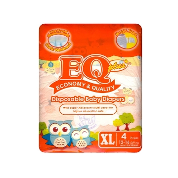 Show details for EQ Diaper Plus Xtra Large 4's, EQ006 Picture of EQ Diaper Plus Xtra Large 4's, EQ006