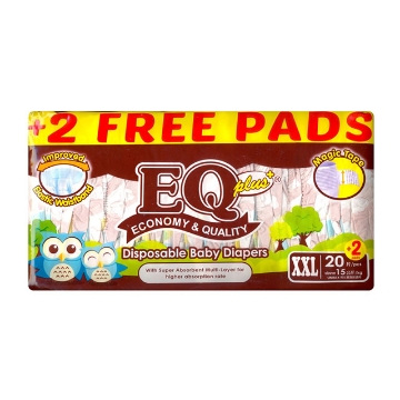 Show details for EQ Diaper Plus XXL 20+2's, EQ005A Picture of EQ Diaper Plus XXL 20+2's, EQ005A