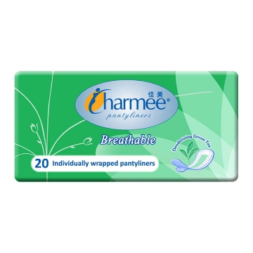 Show details for Charmee Panty Liner Breathable Green Tea 20's, CHA43 Picture of Charmee Panty Liner Breathable Green Tea 20's, CHA43