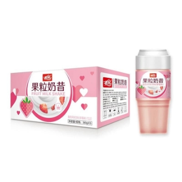 Show details for Huahuang Real Fruit Milkshake, flavor (Strawberries, cheese, ice cream) 380ml, 1 bottle, 1*15 bottle Picture of Huahuang Real Fruit Milkshake, flavor (Strawberries, cheese, ice cream) 380ml, 1 bottle, 1*15 bottle