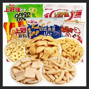 Show details for Shanghaojia 19 kinds of puffed snacks spree, shipped randomly(40g-55g),1*10 pack, 1*20 pack Picture of Shanghaojia 19 kinds of puffed snacks spree, shipped randomly(40g-55g),1*10 pack, 1*20 pack