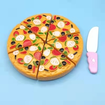 Show details for Baby Shopping Cart Trolley and Simulation Supermarket Toys with Baby Doll, BSCTSST Cut Pizza