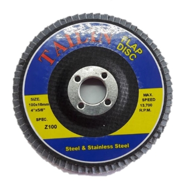 Show details for Tailin Flap Disc 100x16mm 4"x5/8" Z100  Steel And Stainless Steel , Z100 Tailin Flap Disc Steel And Stainless Steel
