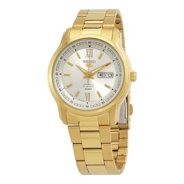 Show details for Seiko 5 Gold Tone Automatic Watch Couple Set Watch Silver Dial Brand New, SNKL58K1/SYMK30K1 Seiko 5 Gold Tone Automatic tWatch Silver Dial Brand New