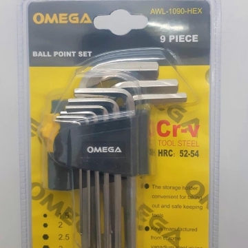 Show details for OMEGA 9pcs Ball Point Set CR-V Tool Steel, AWL-1090-HEX OMEGA 9pcs Ball Point Set CR-V Tool Steel