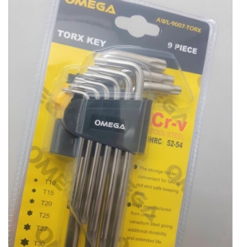 Show details for OMEGA 9pcs Torx Key CR-V Tool Steel Long Arm Tamper Proof Star Screwdriver Torque Repair Tools, L-Shape , AWL-9007-TORX OMEGA 9pcs Torx Key CR-V Tool Steel