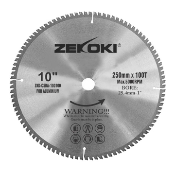 Show details for ZEKOKI CIRCULAR SAW BLADE FOR ALUMINUM ZKK-CSBA-100100, ZKK-CSBA-100120 Picture of ZEKOKI CIRCULAR SAW BLADE FOR ALUMINUM ZKK-CSBA-100100, ZKK-CSBA-100120