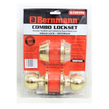 Show details for BERNMANN Pritzwalk+H600PB Single Deadbolt Lock B-CSPTPB Picture of BERNMANN Pritzwalk+H600PB Single Deadbolt Lock B-CSPTPB