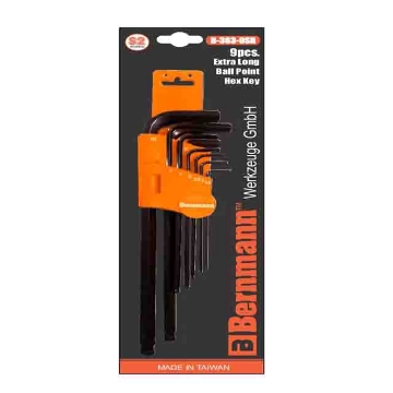Show details for BERNMANN 9Pcs. Extra Long Ball Point Hex Key - B-363-9SR Picture of BERNMANN 9Pcs. Extra Long Ball Point Hex Key - B-363-9SR