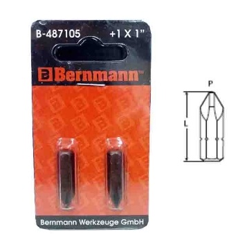 Show details for BERNMANN 1/4" Hex Shank Cross Point End Screwdriver Bit B-487105 Picture of BERNMANN 1/4" Hex Shank Cross Point End Screwdriver Bit B-487105