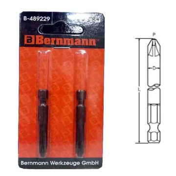 Show details for BERNMANN 1/4" Hex Shank Cross Point Single End Screwdriver BIt B-424035 Picture of BERNMANN 1/4" Hex Shank Cross Point Single End Screwdriver BIt B-424035