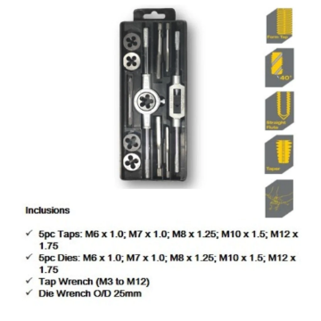 Show details for Tap & Die Set 12pc, LTHT12TDX Picture of Tap & Die Set 12pc, LTHT12TDX