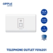 OPPLE 1 Gang Telephone Outlet White and Dark Grey