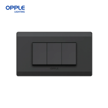 Show details for Gang 2 Way Wall Switch White and Dark Grey OPPLE 3 Gang 2 Way Wall Switch White and Dark Grey