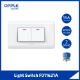 Show details for OPPLE 2 Gang 1 Way Wall Switch White and Dark Grey-F011621A OPPLE 2 Gang 1 Way Wall Switch White and Dark Grey