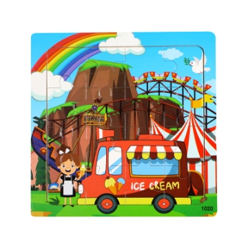 Ice Cream Cart Picture of Wooden puzzle pieces children's puzzle pieces Space,Transportation, Mermaid Early Education puzzle