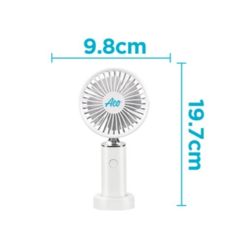 Show details for Aco Rechargeable Handheld cooling fan,1200mAh White,ACOLJQ127WHT Picture of Aco Rechargeable Handheld cooling fan,1200mAh White,ACOLJQ127WHT