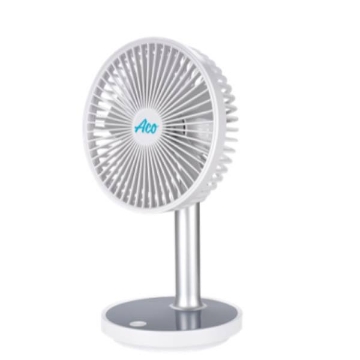 Show details for Aco Rechargeable Rectractable Mini Table Fan with Led, ACOLJQ117WHT Picture of Aco Rechargeable Rectractable Mini Table Fan with Led, ACOLJQ117WHT