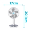 Picture of Aco Rechargeable Rectractable Mini Table Fan with Led, ACOLJQ117WHT
